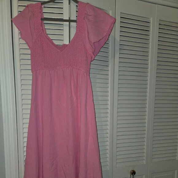 ✨ AUGUST SKY | Women's smoked empire waist midi dress - Picture 2 of 5